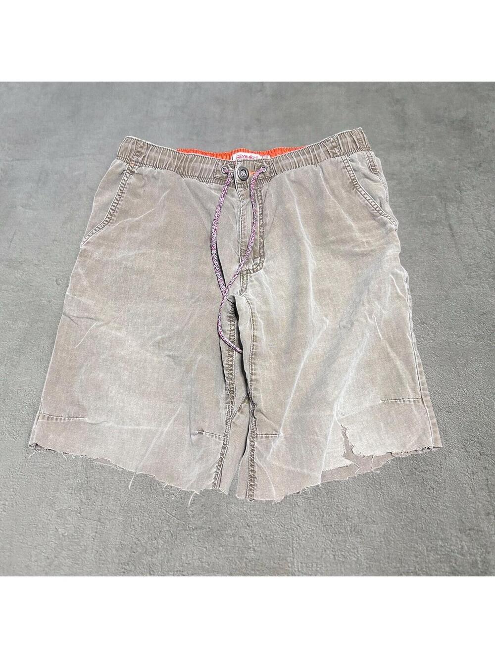 faded tan gramicci drawstring hiking shorts